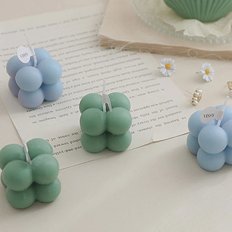 Kleine Duftkerze Mini-Würfel in Blasenform, Aromatherapie für Zuhause,